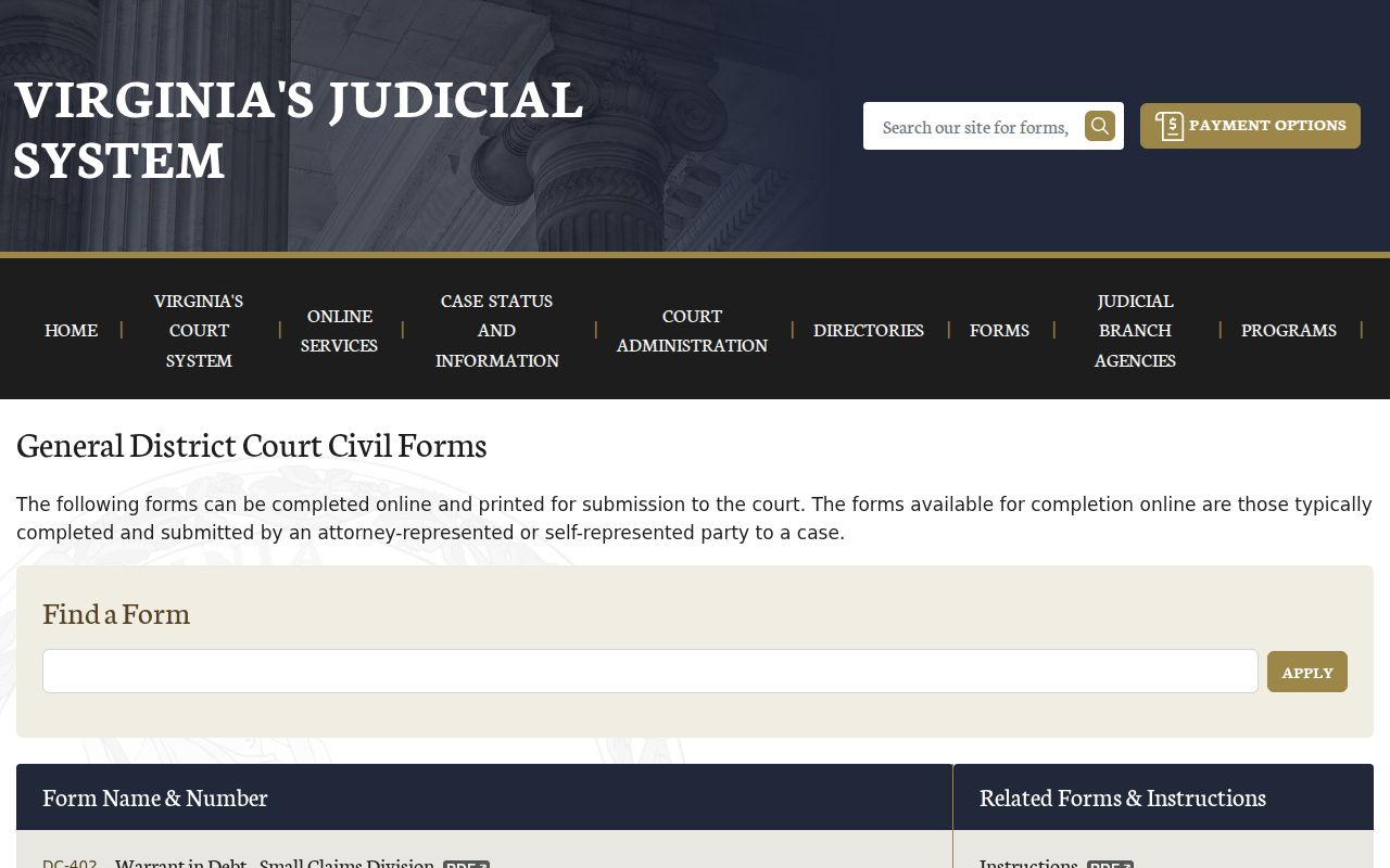 Cumberland County municipal warrant reference distinguishing civil warrant-in-debt forms