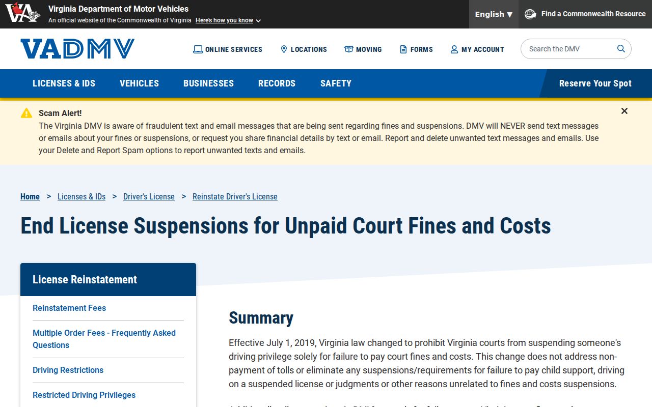 Cumberland County traffic warrant reference separating unpaid costs from failure to appear